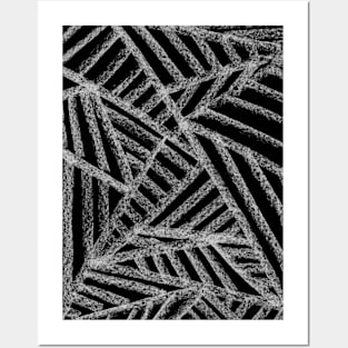 White and Black Minimal Web Lines - Abstract Charcoal Drawing Posters and Art